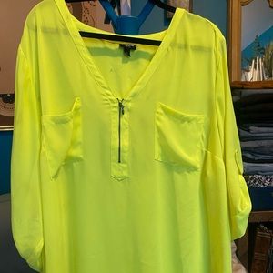Neon yellow tunic top Torrid so 4